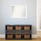 Amanti Art Non-Beveled Wall Mirror, Cabinet White Narrow Frame